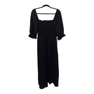 GAP Classic Black  Linen Blend  Dress with Smocking